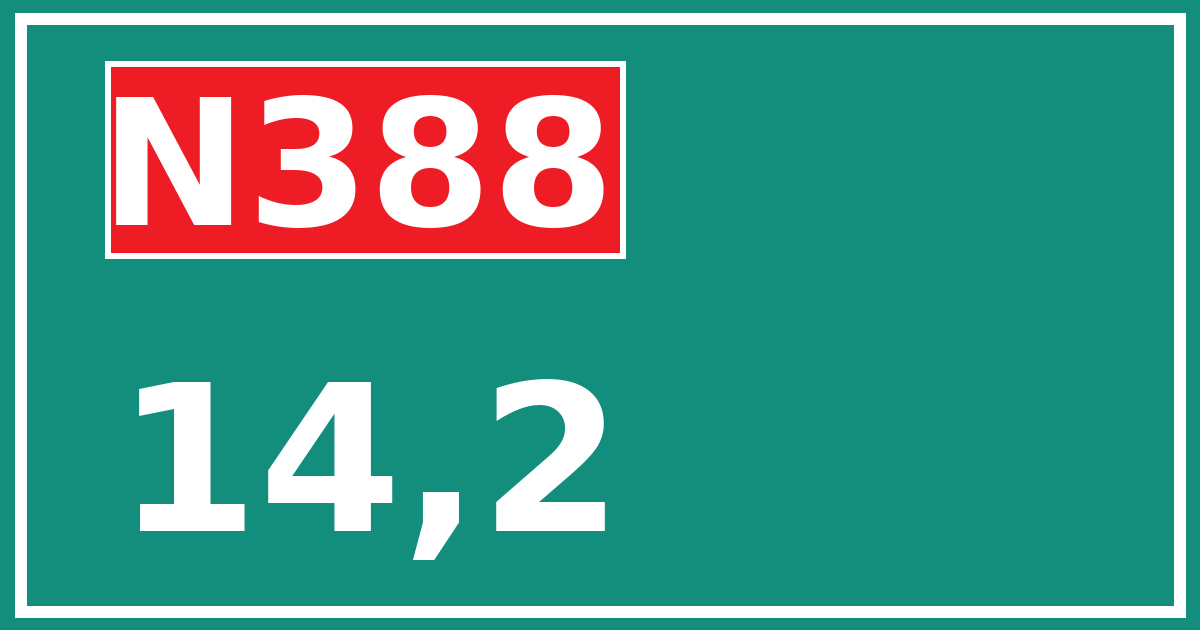 Hectometerbord N388 14,2