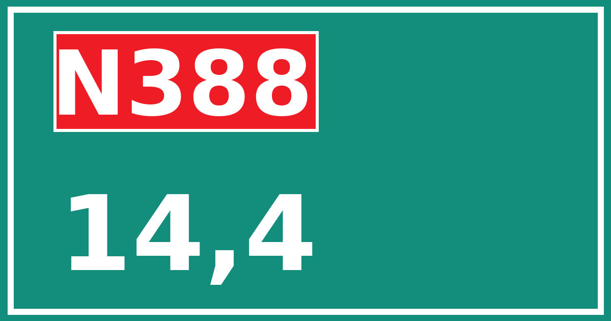 Hectometerbord N388 14,4