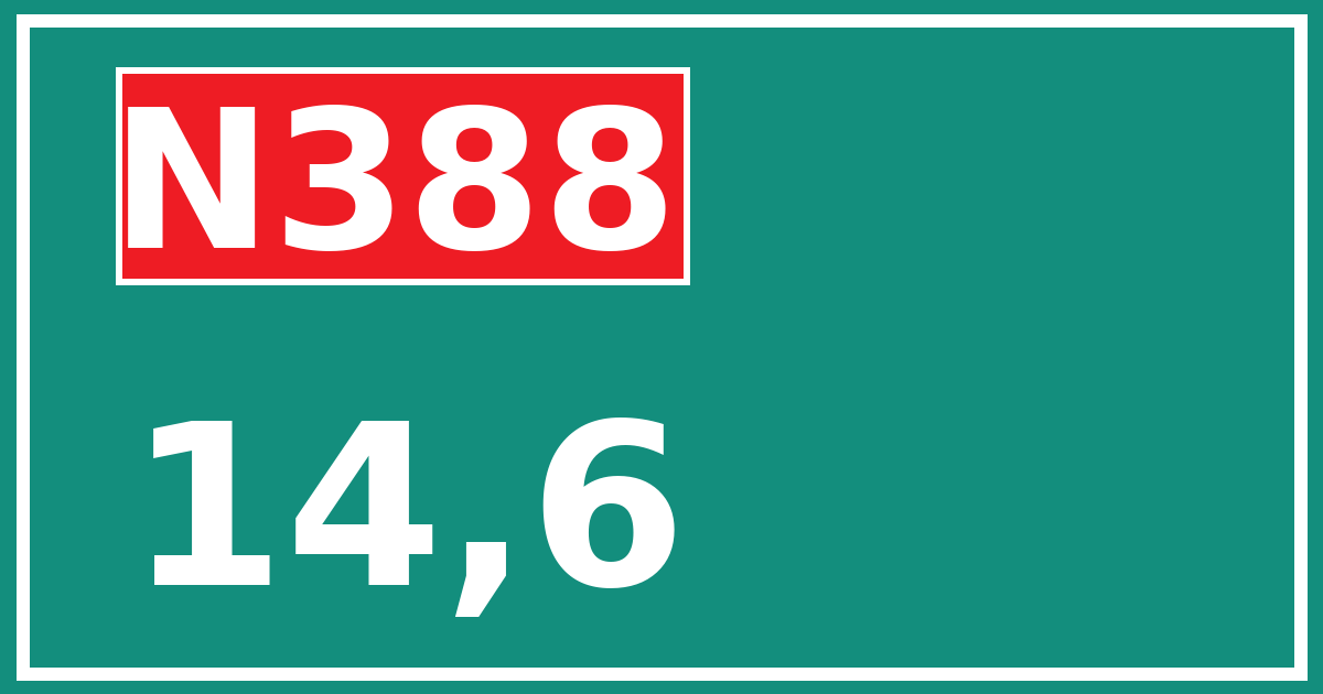 Hectometerbord N388 14,6