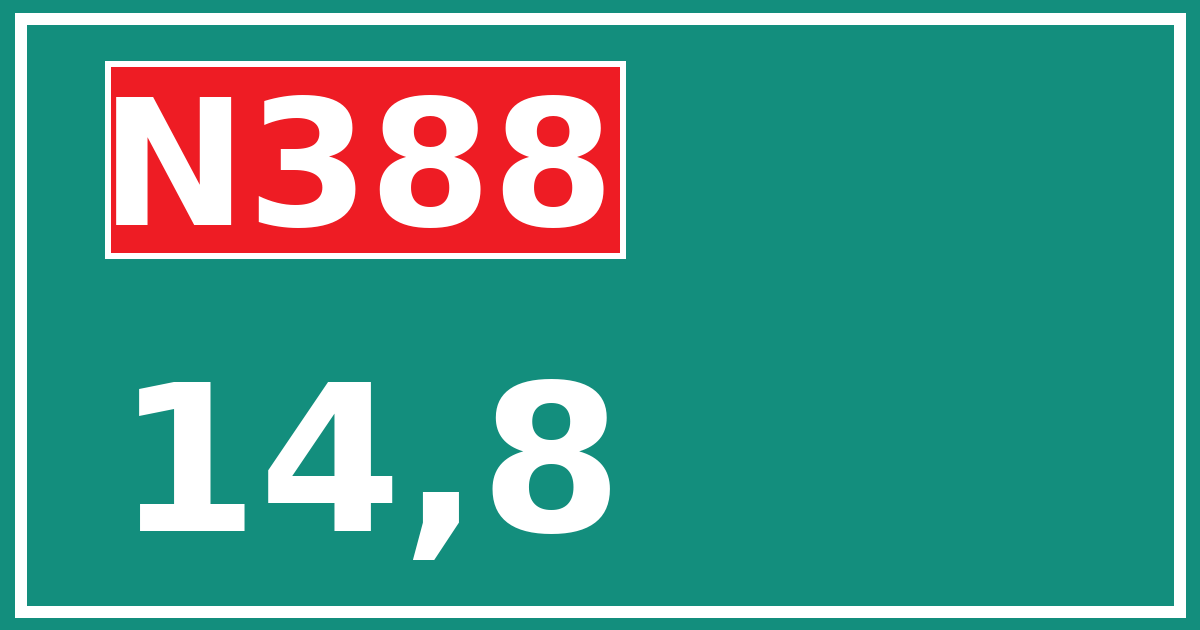 Hectometerbord N388 14,8