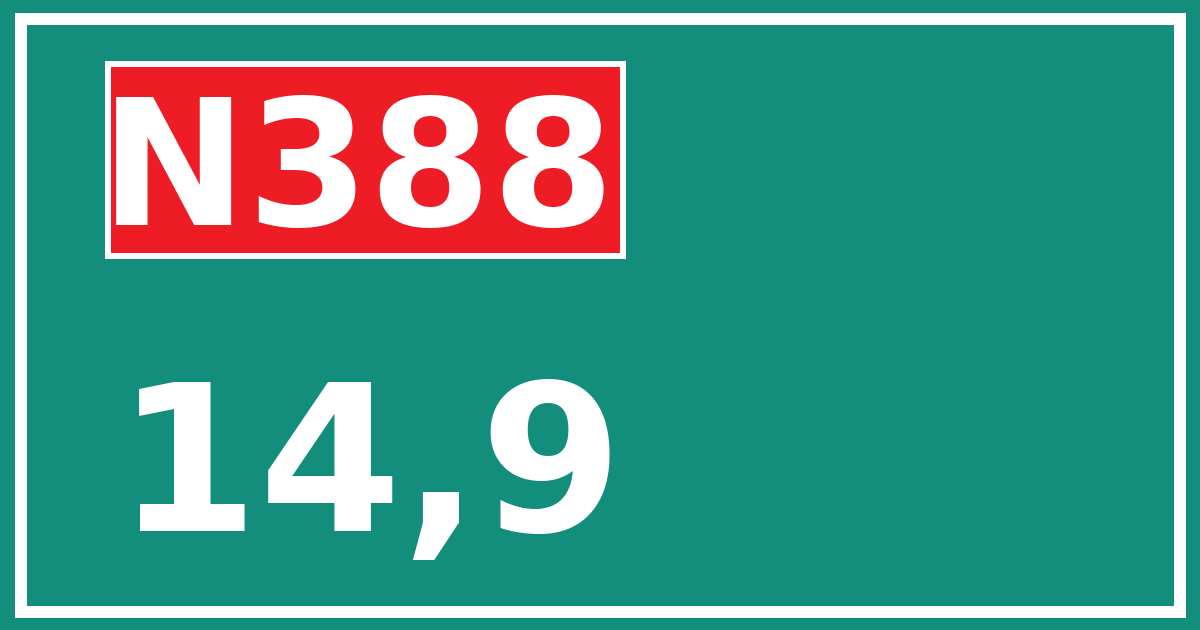 Hectometerbord N388 14,9