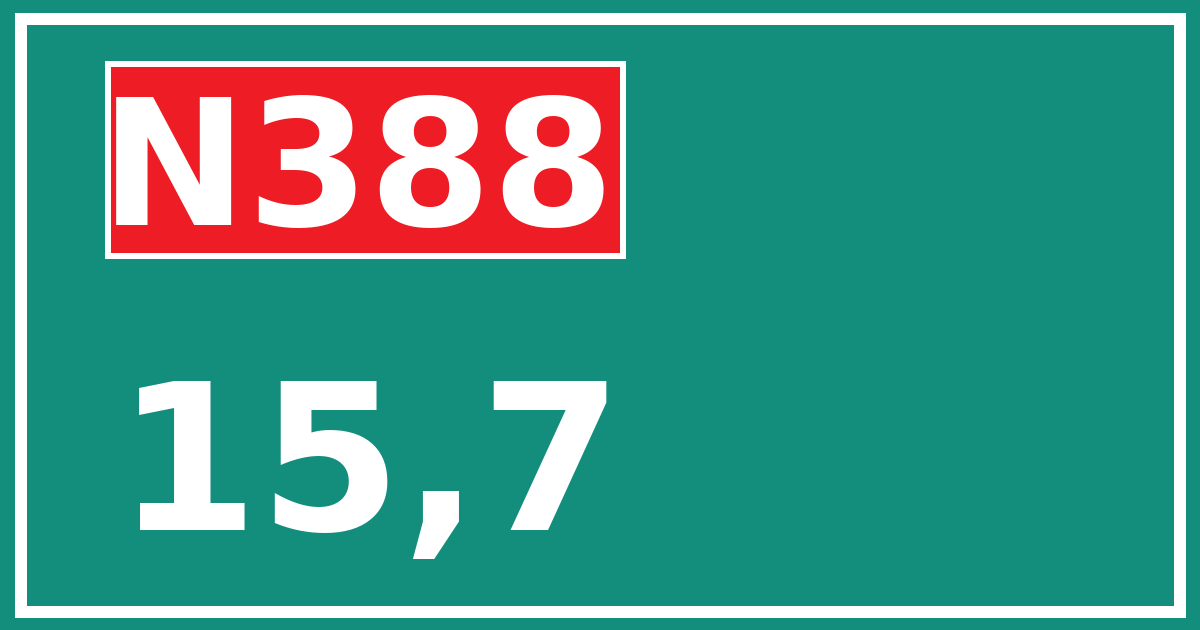 Hectometerbord N388 15,7