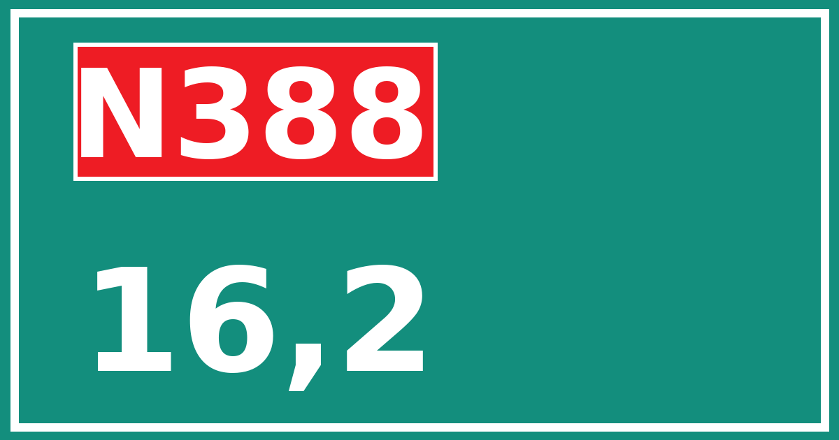Hectometerbord N388 16,2