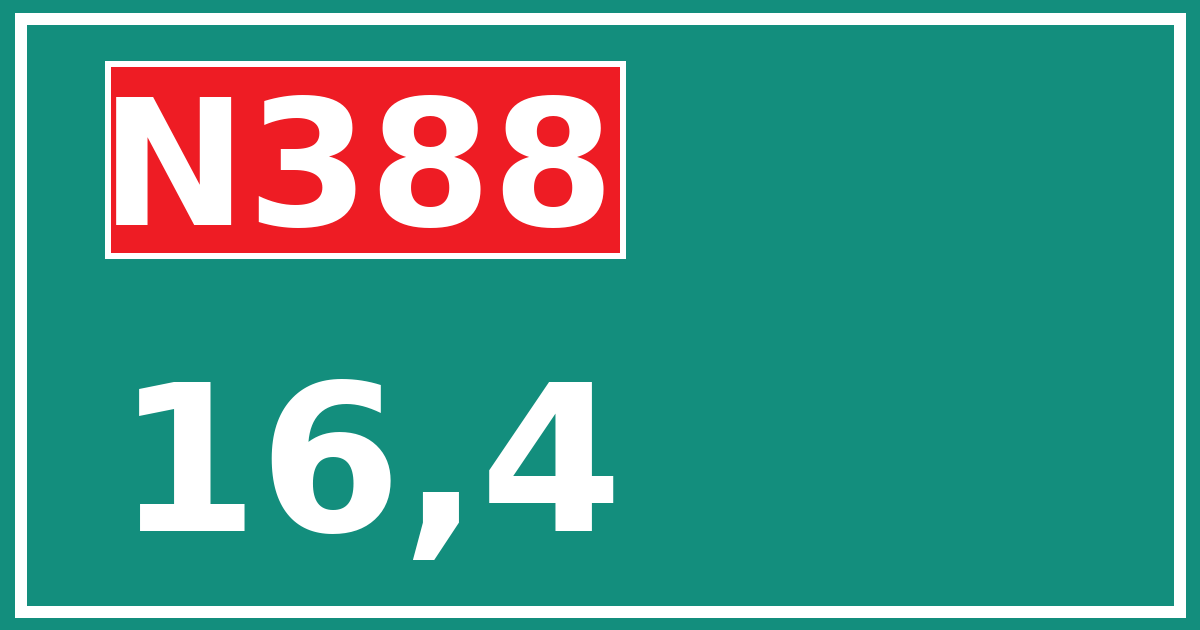 Hectometerbord N388 16,4