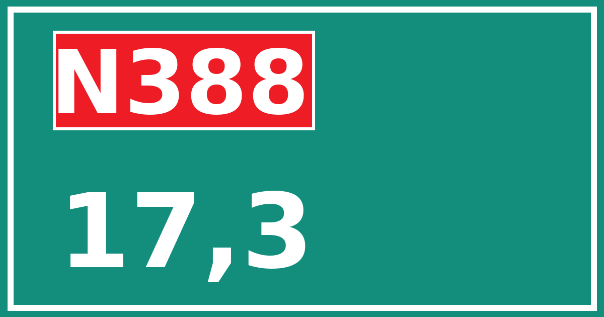 Hectometerbord N388 17,3
