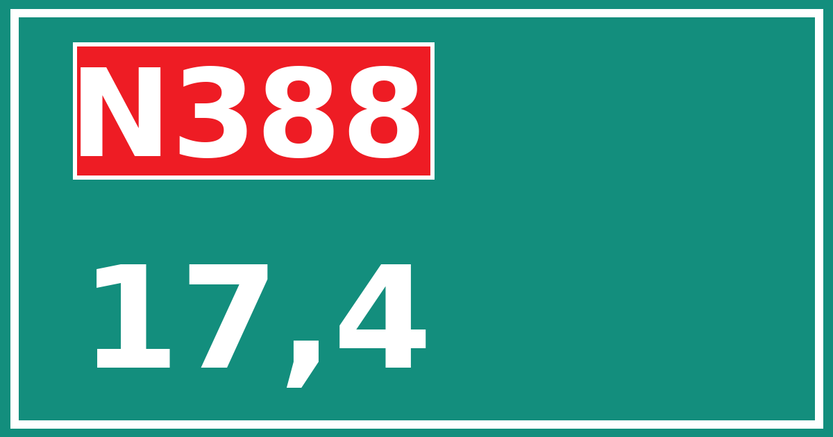 Hectometerbord N388 17,4