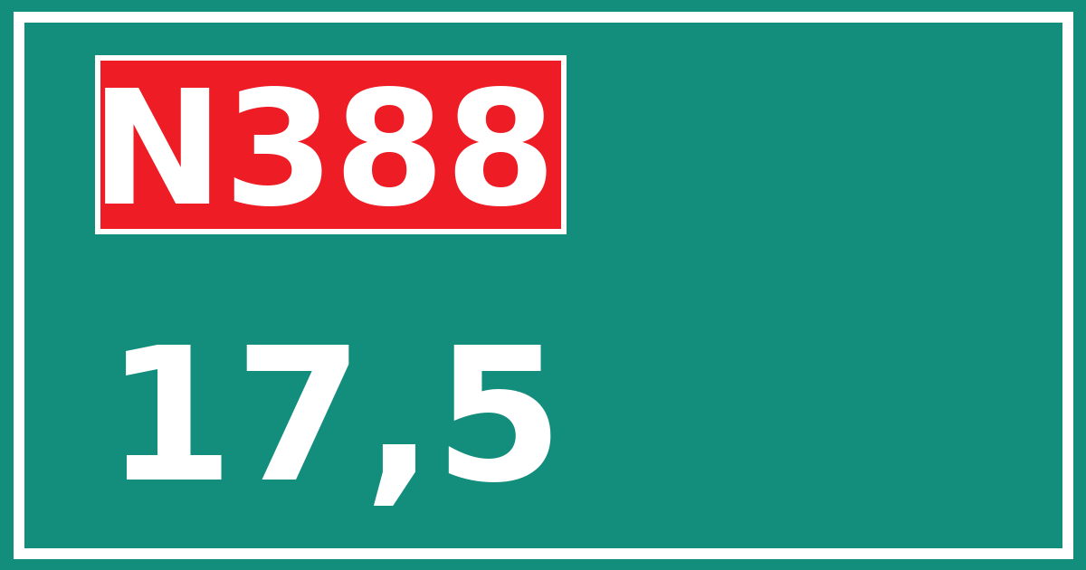 Hectometerbord N388 17,5