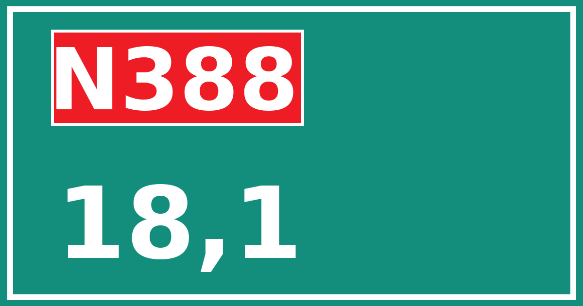 Hectometerbord N388 18,1