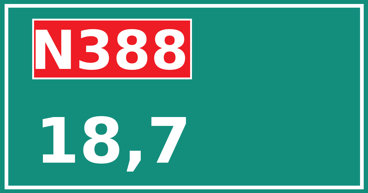 Hectometerbord N388 18,7