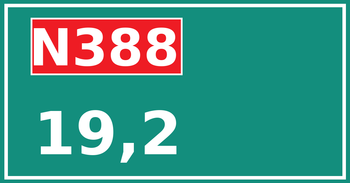 Hectometerbord N388 19,2