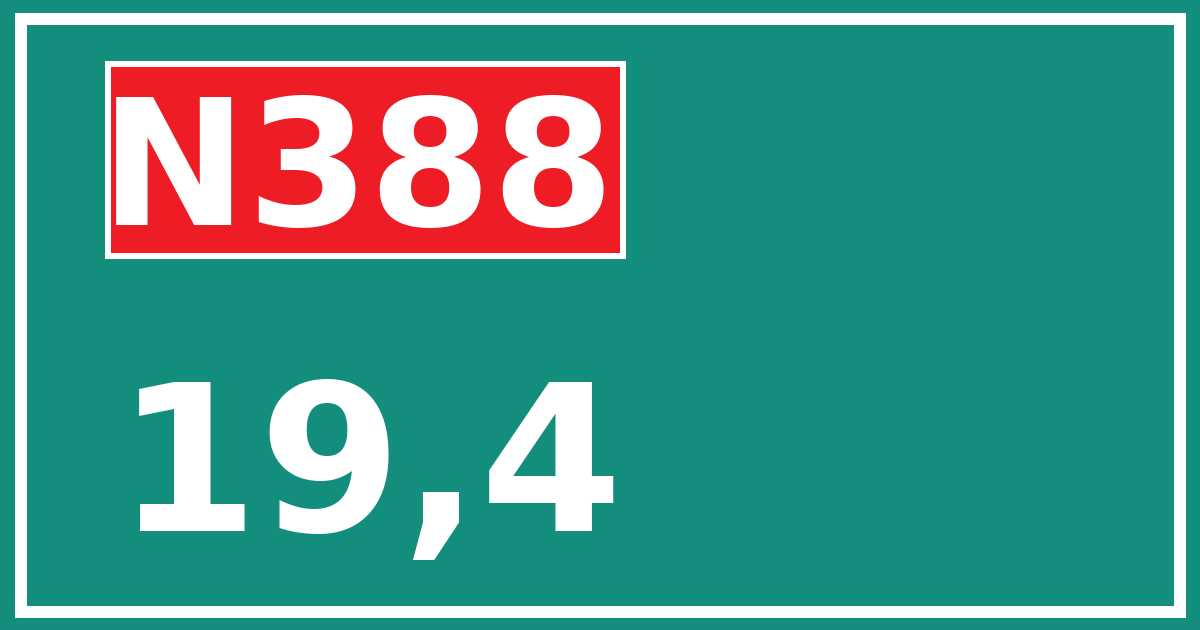 Hectometerbord N388 19,4
