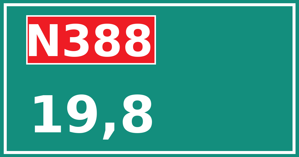 Hectometerbord N388 19,8