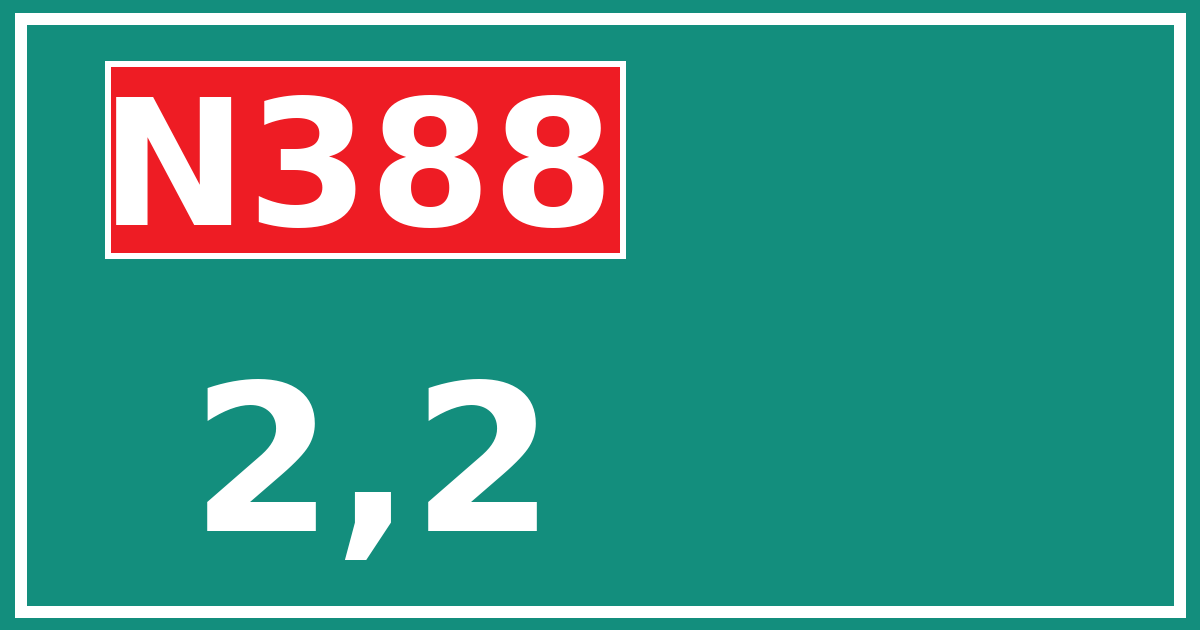 Hectometerbord N388 2,2