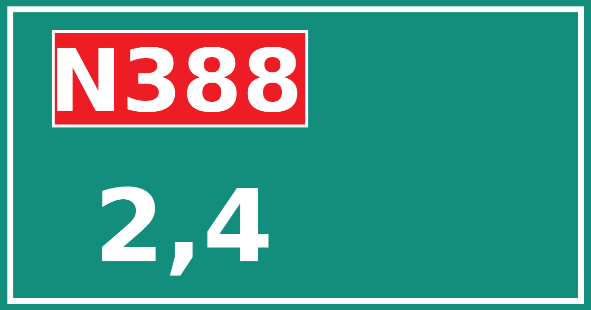 Hectometerbord N388 2,4