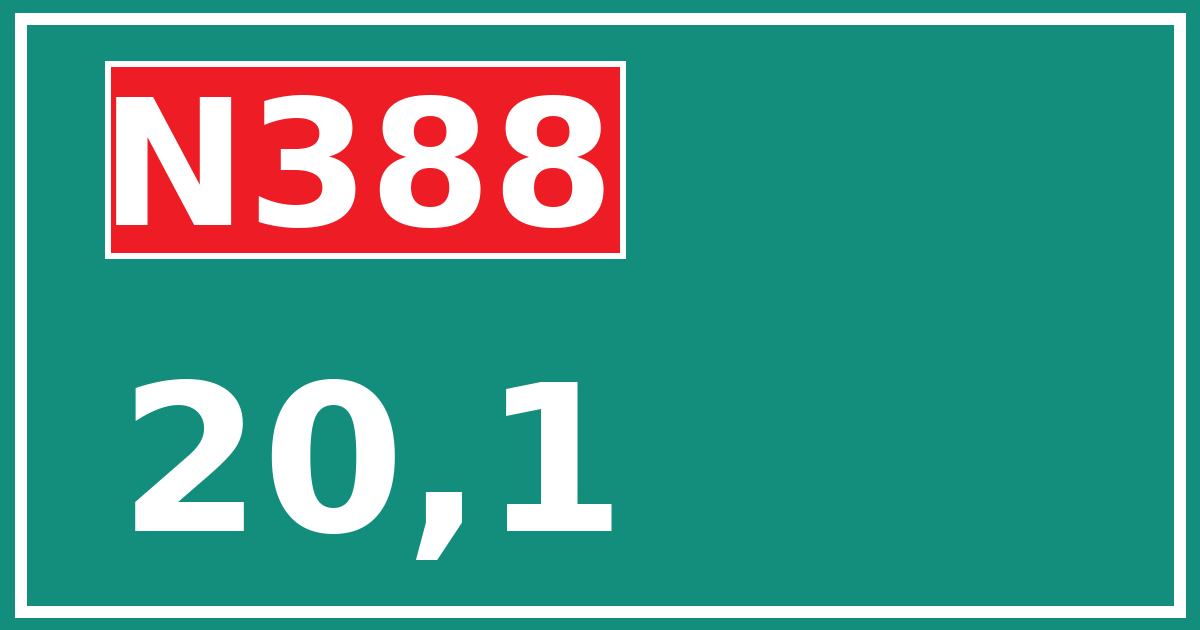 Hectometerbord N388 20,1