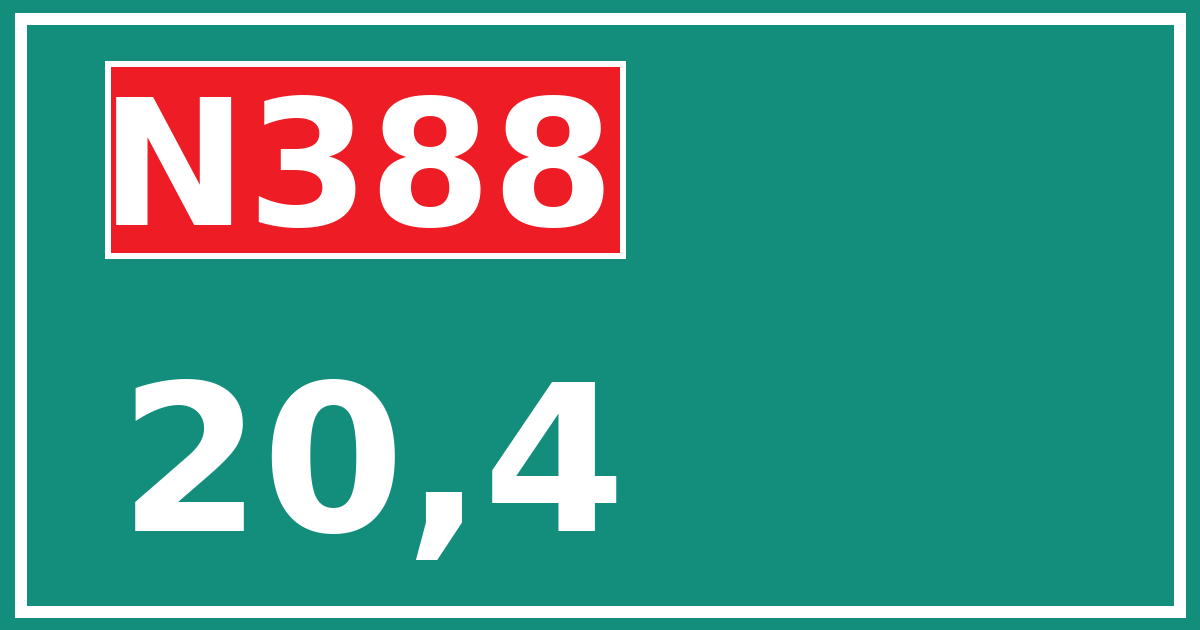 Hectometerbord N388 20,4
