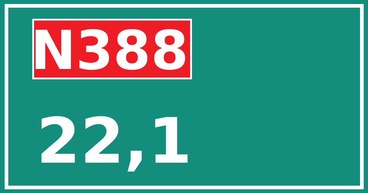 Hectometerbord N388 22,1