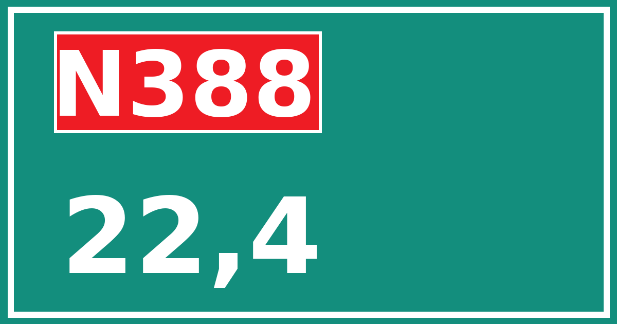 Hectometerbord N388 22,4