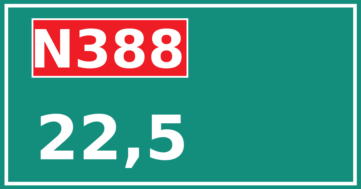 Hectometerbord N388 22,5