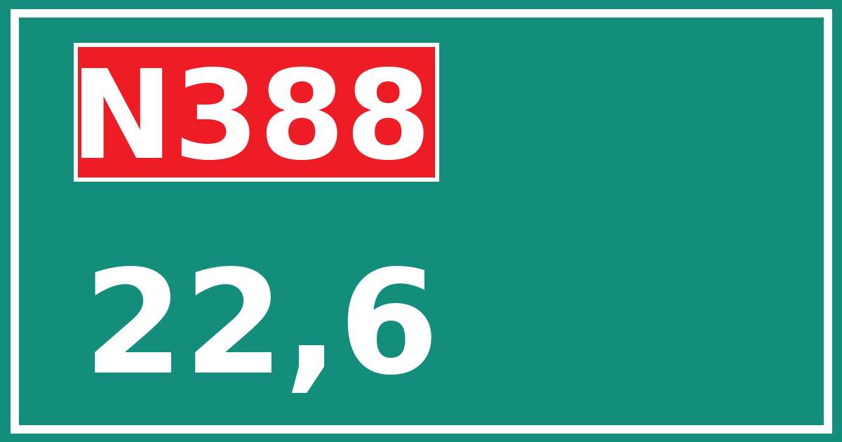 Hectometerbord N388 22,6