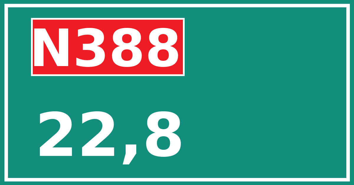 Hectometerbord N388 22,8