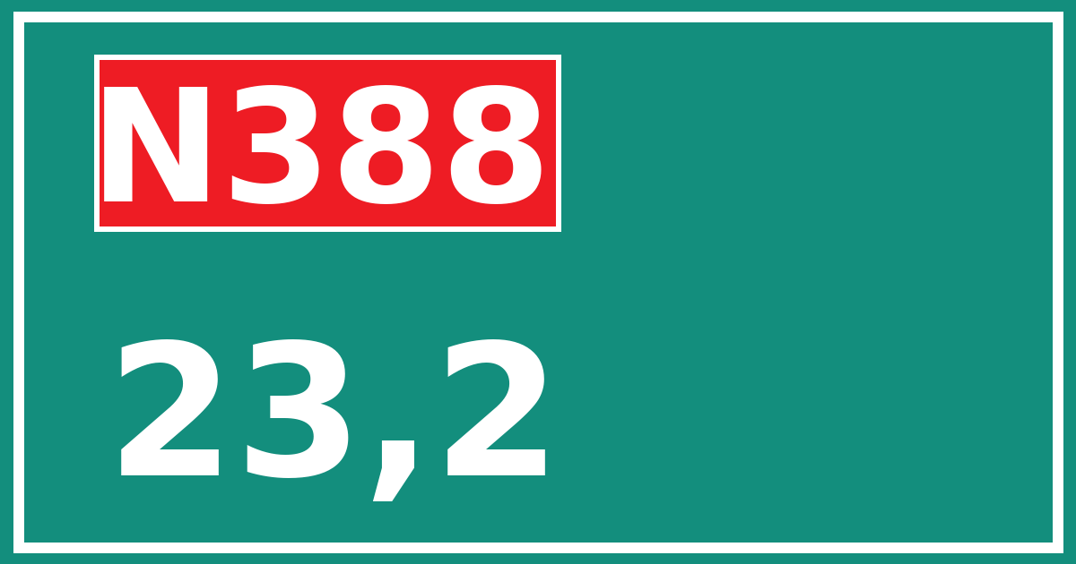 Hectometerbord N388 23,2