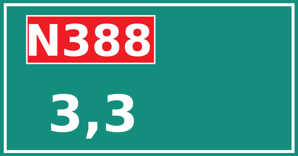 Hectometerbord N388 3,3
