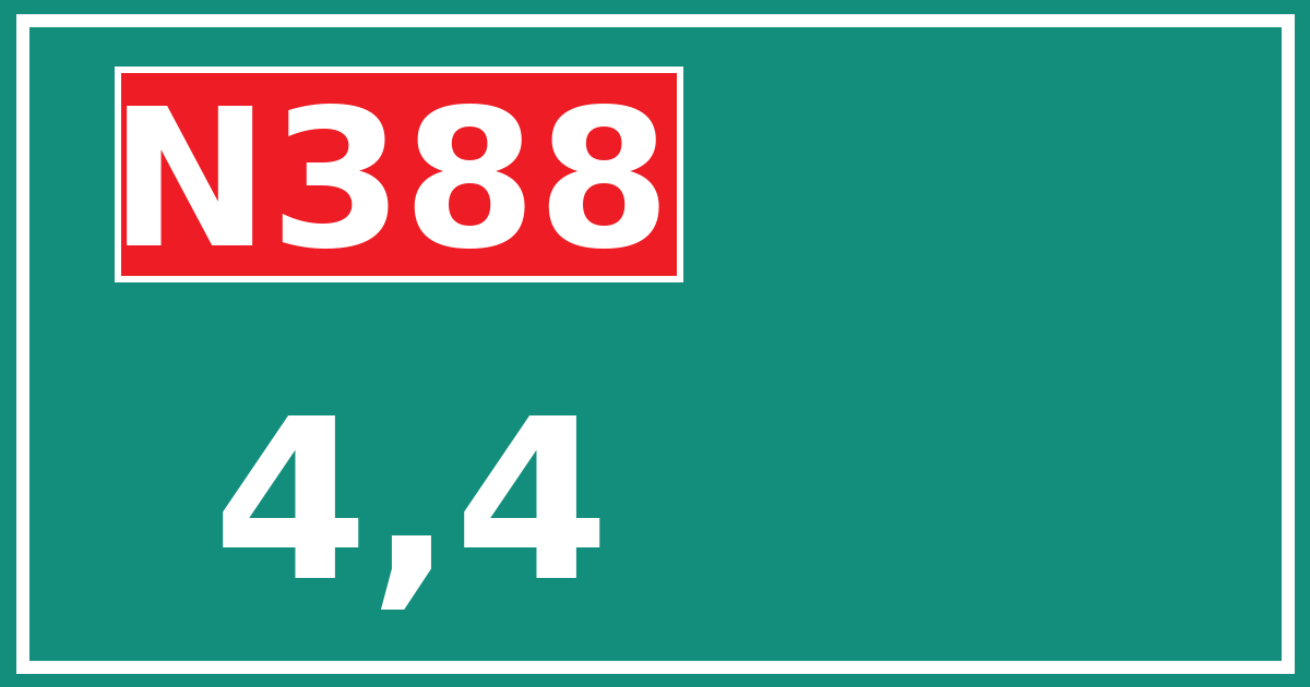Hectometerbord N388 4,4