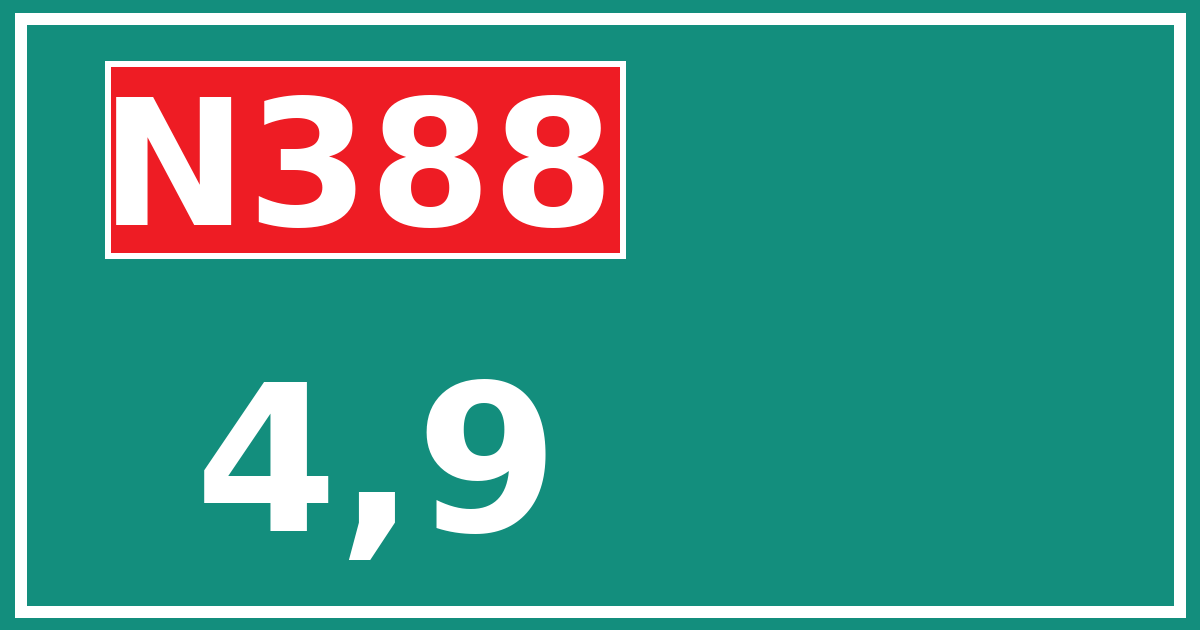 Hectometerbord N388 4,9