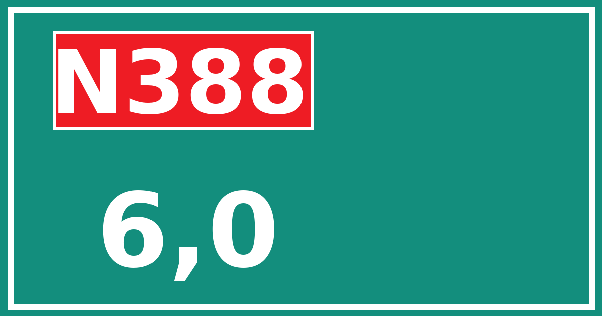 Hectometerbord N388 6,0