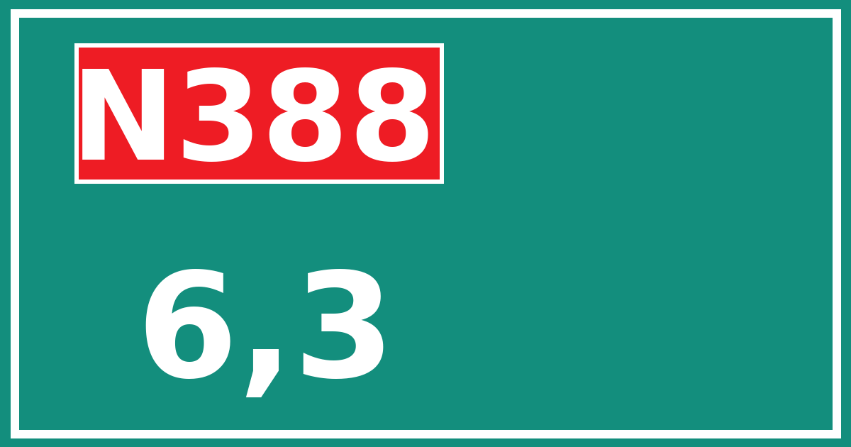 Hectometerbord N388 6,3