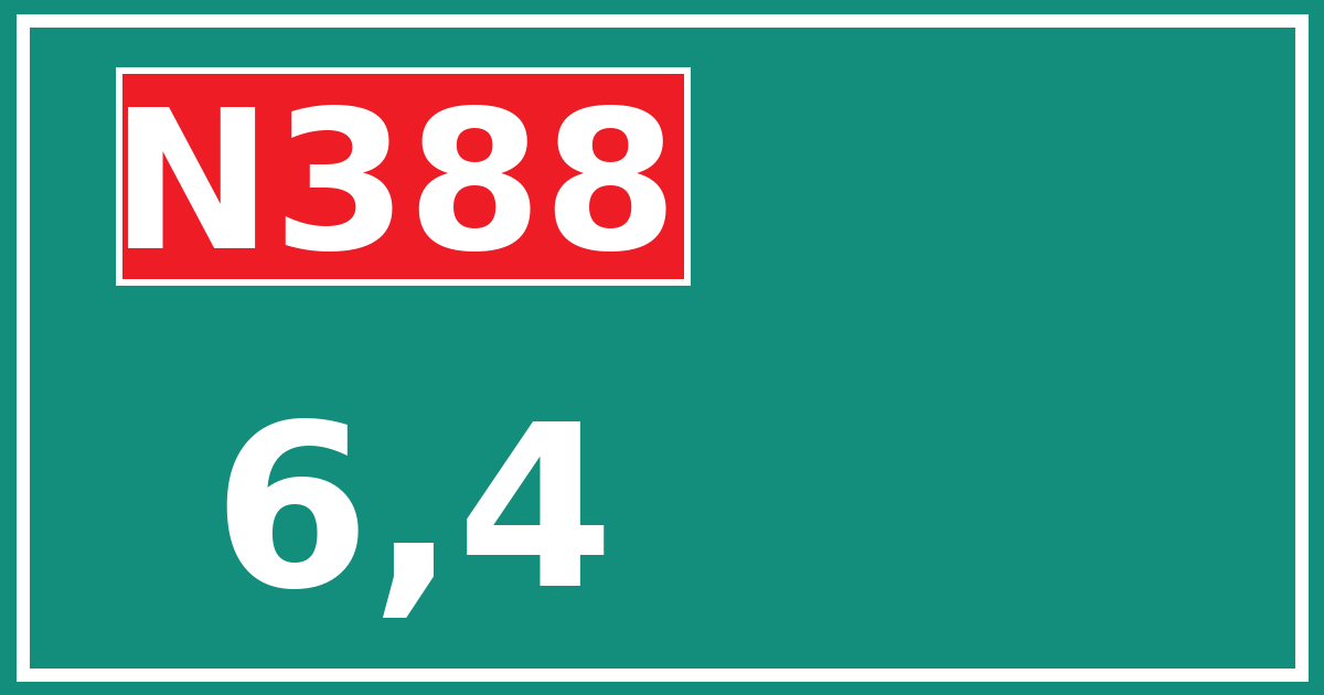 Hectometerbord N388 6,4