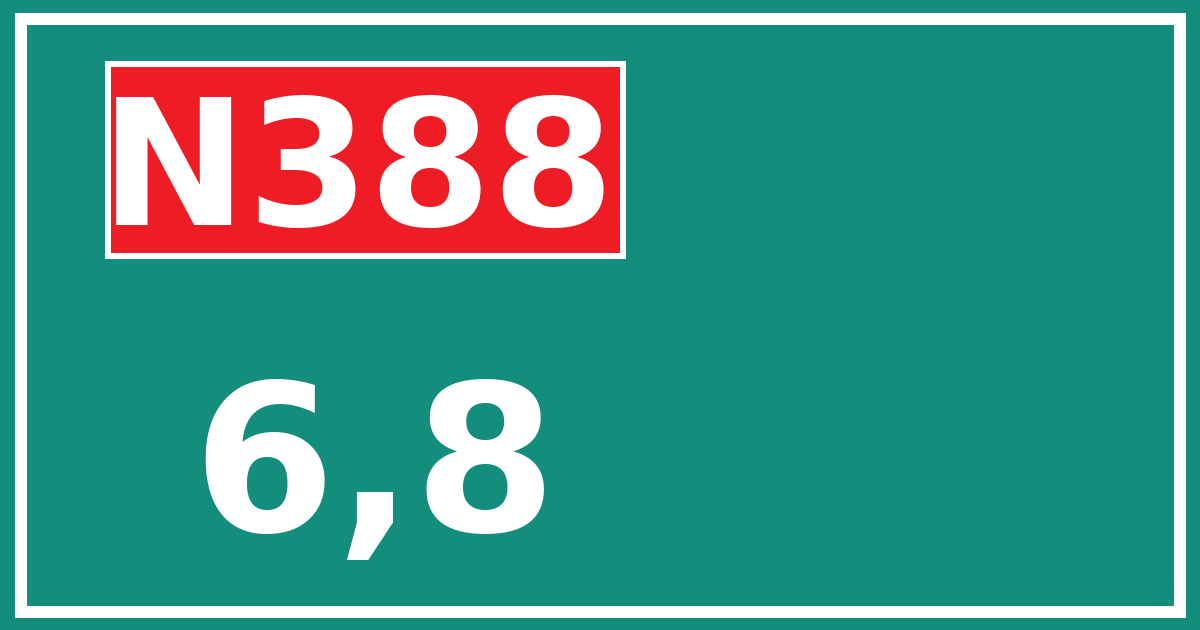 Hectometerbord N388 6,8
