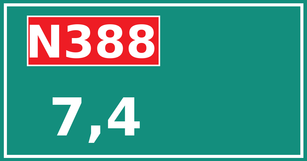Hectometerbord N388 7,4