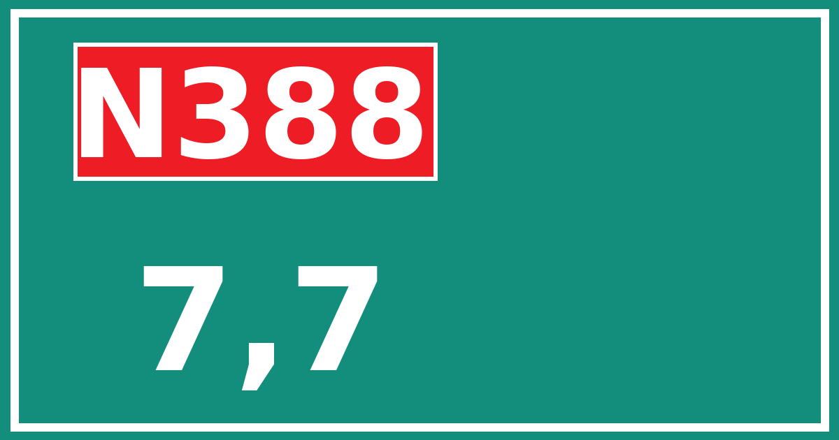 Hectometerbord N388 7,7