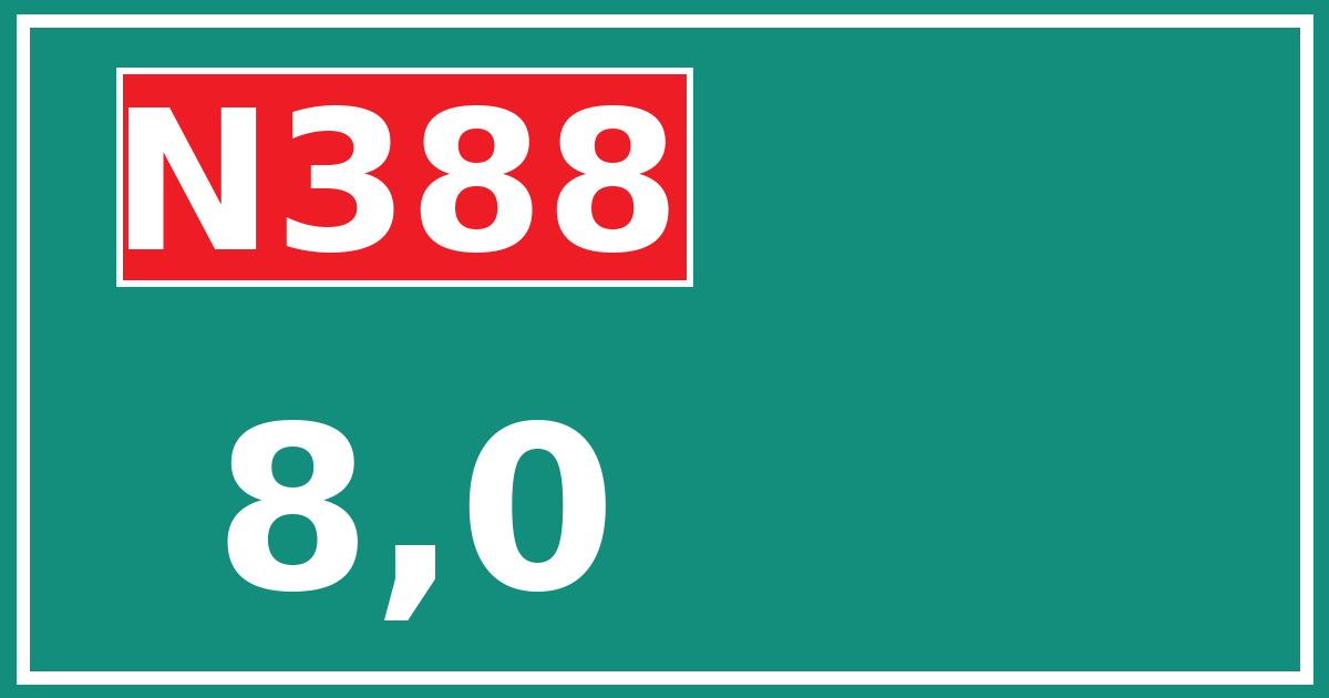 Hectometerbord N388 8,0