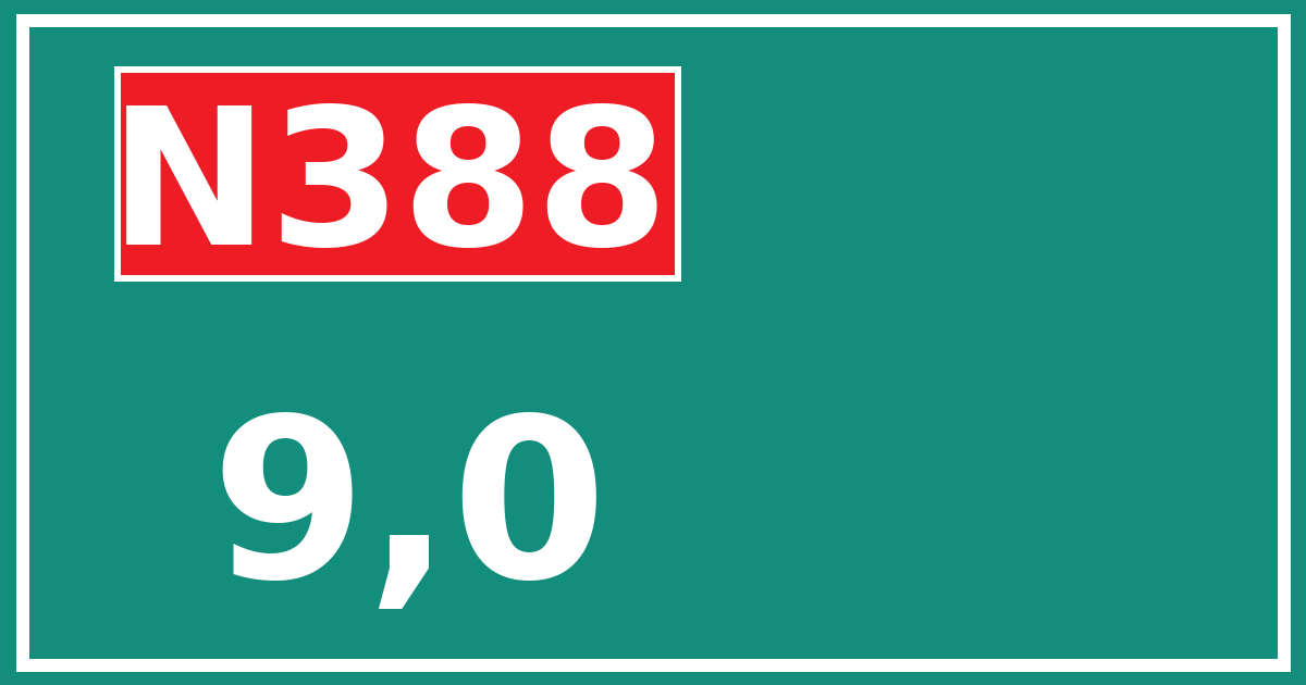 Hectometerbord N388 9,0