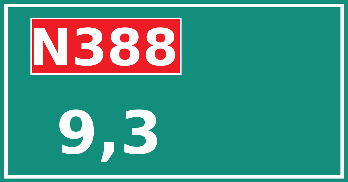 Hectometerbord N388 9,3