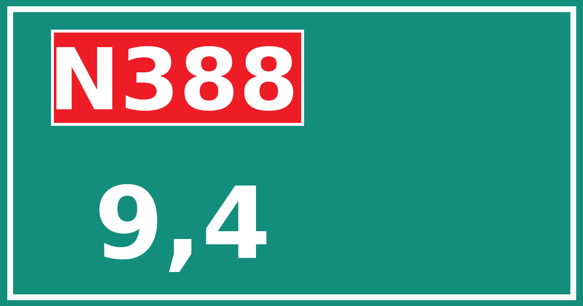 Hectometerbord N388 9,4