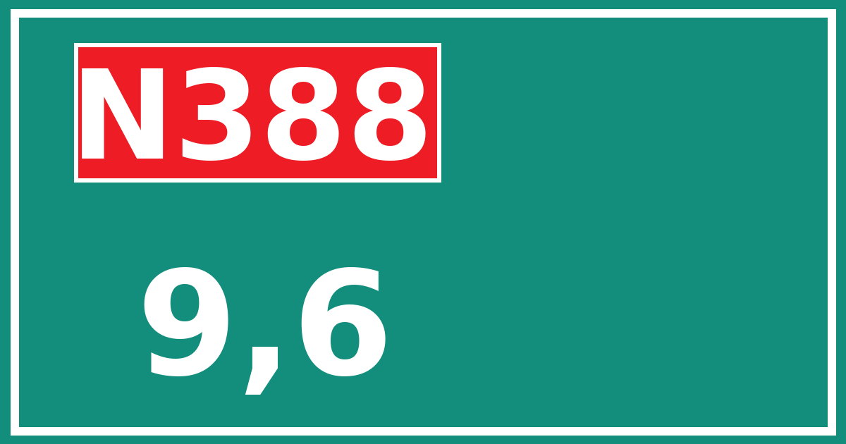 Hectometerbord N388 9,6