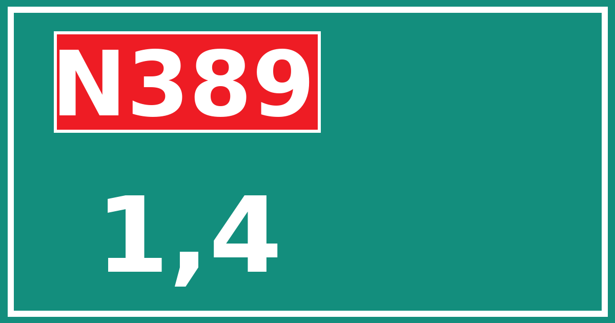 Hectometerbord N389 1,4