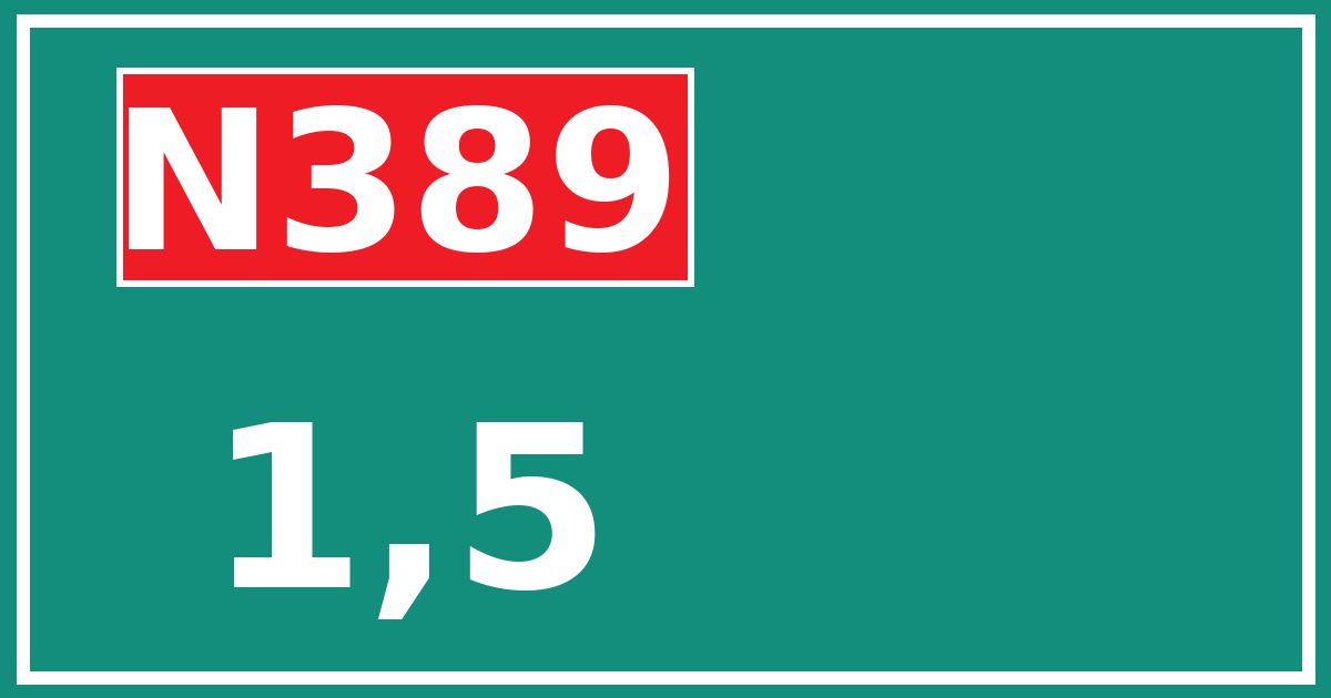 Hectometerbord N389 1,5