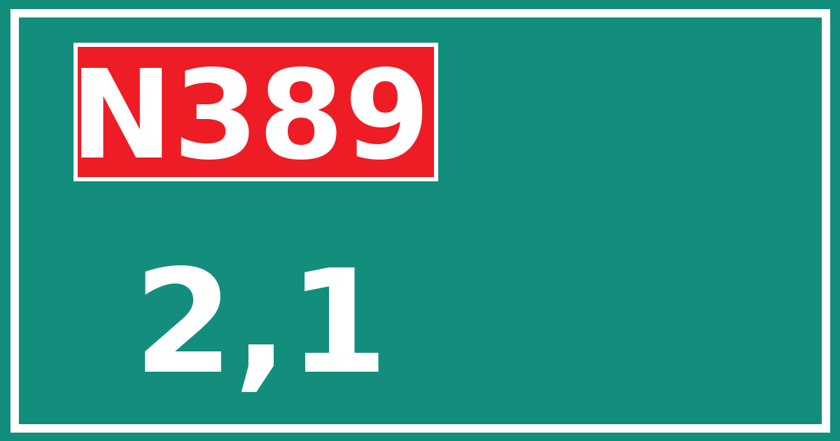 Hectometerbord N389 2,1