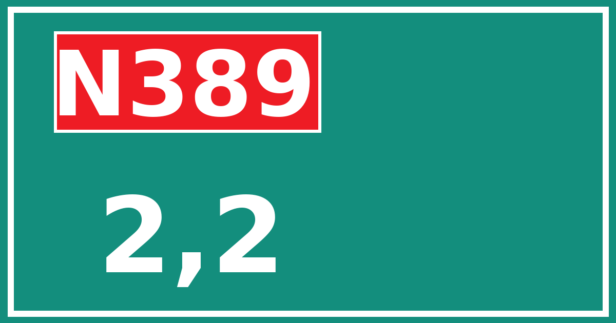 Hectometerbord N389 2,2