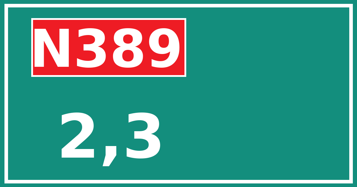 Hectometerbord N389 2,3