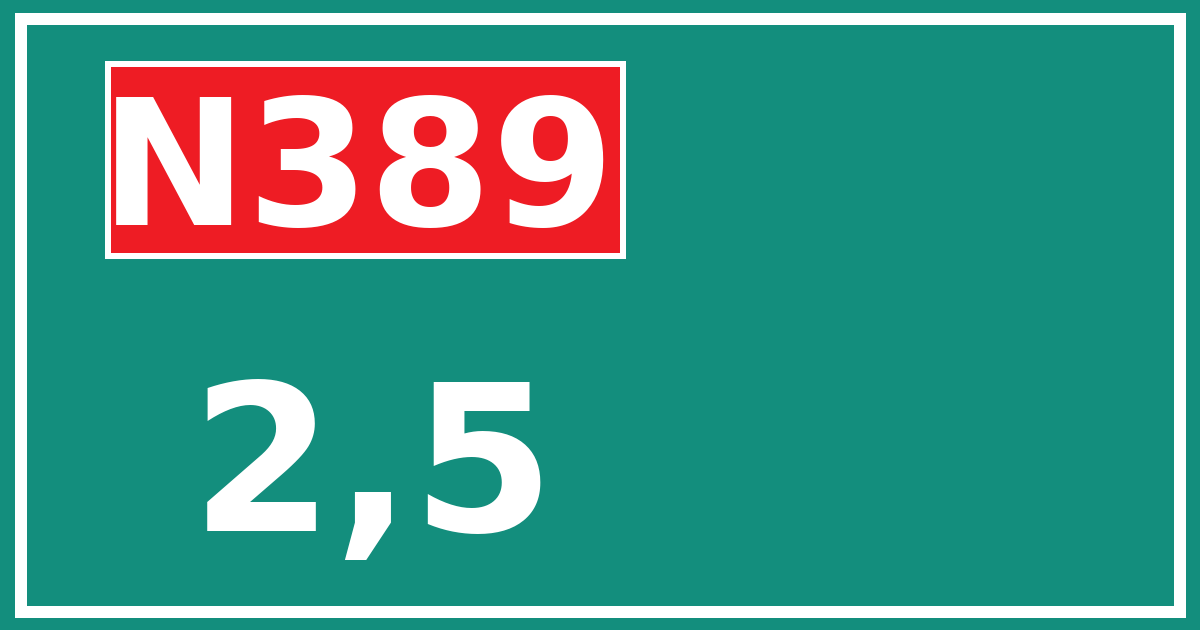 Hectometerbord N389 2,5