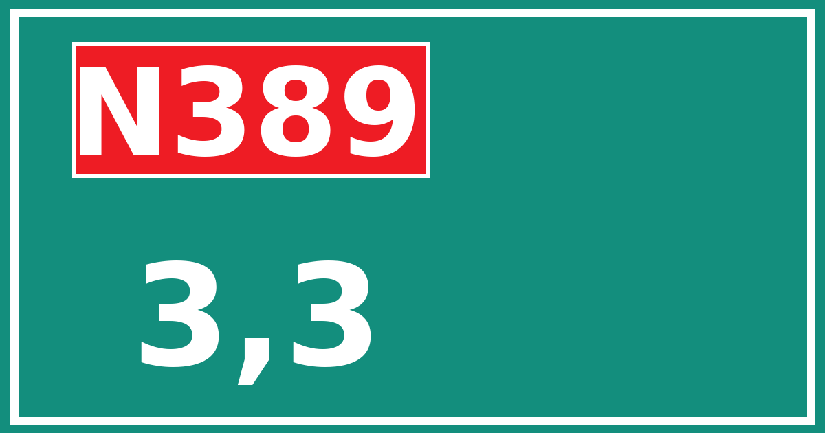Hectometerbord N389 3,3