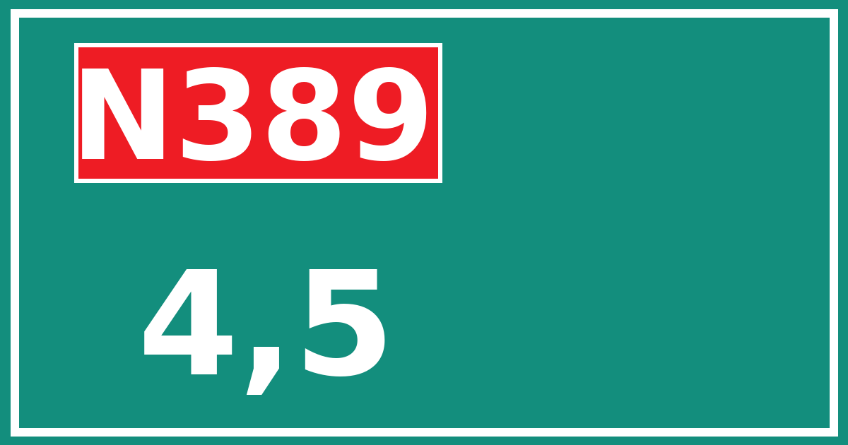 Hectometerbord N389 4,5