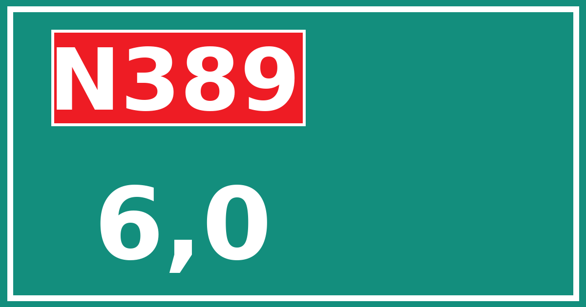 Hectometerbord N389 6,0