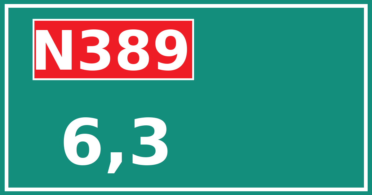Hectometerbord N389 6,3